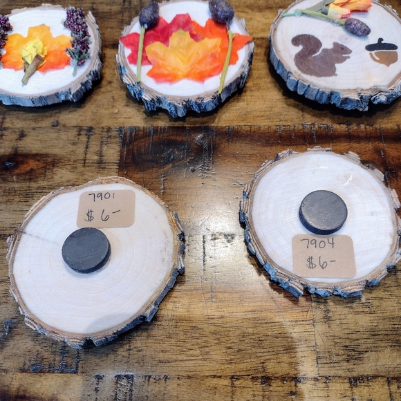 NEW, handmade Bundle of 5 Fall Themed Magnets - Picture 4 of 8